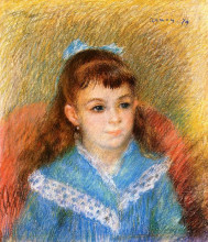 Репродукция картины "portrait of a young girl (elizabeth maitre)" художника "ренуар пьер огюст"