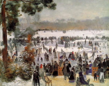Репродукция картины "skaters in the bois de boulogne" художника "ренуар пьер огюст"