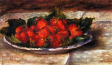 Картина "still life with strawberries" художника "ренуар пьер огюст"