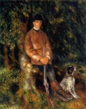 Репродукция картины "alfred berard and his dog" художника "ренуар пьер огюст"