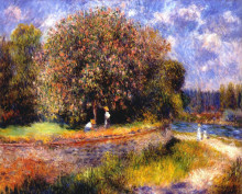 Картина "chestnut tree blooming" художника "ренуар пьер огюст"
