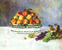 Картина "still life with peaches and grapes" художника "ренуар пьер огюст"