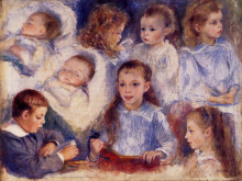 Картина "studies of the children of paul berard" художника "ренуар пьер огюст"