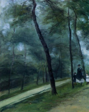 Репродукция картины "a walk in the woods (madame lecoeur and her children)" художника "ренуар пьер огюст"