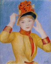 Картина "bust of a woman (yellow dress)" художника "ренуар пьер огюст"