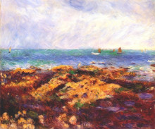 Копия картины "low tide at yport" художника "ренуар пьер огюст"