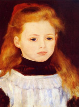 Картина "little girl in a white apron (portrait of lucie berard)" художника "ренуар пьер огюст"