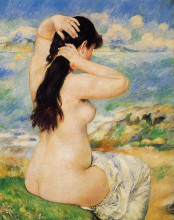 Копия картины "nude fixing her hair" художника "ренуар пьер огюст"