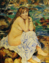 Копия картины "seated nude" художника "ренуар пьер огюст"