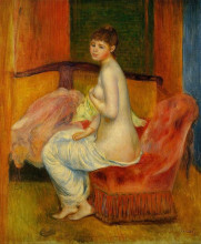 Копия картины "seated nude (at east)" художника "ренуар пьер огюст"
