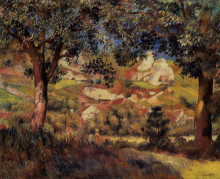 Копия картины "landscape in la roche guyon" художника "ренуар пьер огюст"