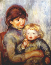 Копия картины "maternity (child with a biscuit)" художника "ренуар пьер огюст"
