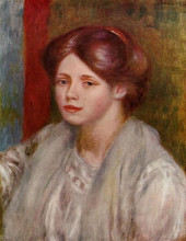 Копия картины "portrait of a young woman" художника "ренуар пьер огюст"