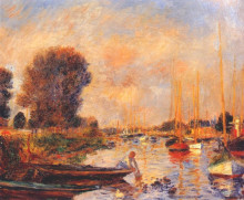 Картина "the seine at argenteuil" художника "ренуар пьер огюст"