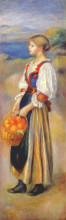 Копия картины "girl with a basket of oranges" художника "ренуар пьер огюст"