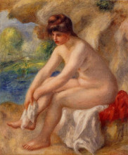 Копия картины "leaving the bath" художника "ренуар пьер огюст"