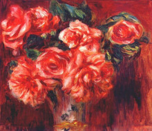 Репродукция картины "moss roses" художника "ренуар пьер огюст"