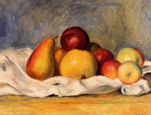 Репродукция картины "pears and apples" художника "ренуар пьер огюст"