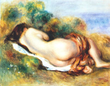Репродукция картины "reclining nude" художника "ренуар пьер огюст"