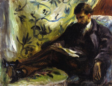 Картина "portrait of edmond maitre (the reader)" художника "ренуар пьер огюст"