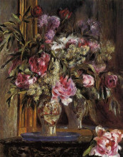 Репродукция картины "vase of flowers" художника "ренуар пьер огюст"