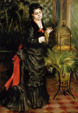 Копия картины "woman with a parrot (henriette darras)" художника "ренуар пьер огюст"