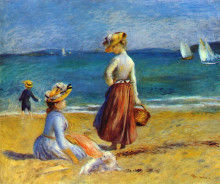 Копия картины "figures on the beach" художника "ренуар пьер огюст"