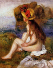 Картина "nude in a straw hat" художника "ренуар пьер огюст"