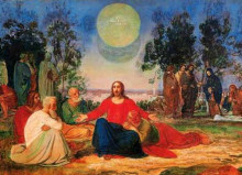 Копия картины "preaching of christ on the mount of olives about the second coming" художника "александр иванов"