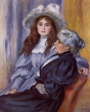Картина "berthe morisot and her daughter julie manet" художника "ренуар пьер огюст"