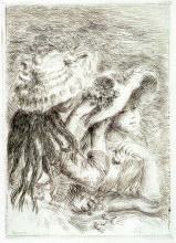 Копия картины "the&#160;hat&#160;pinned" художника "ренуар пьер огюст"