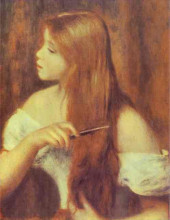 Копия картины "young girl combing her hair" художника "ренуар пьер огюст"