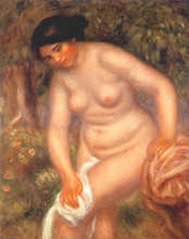 Картина "bather drying herself" художника "ренуар пьер огюст"