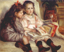 Репродукция картины "portraits of two children" художника "ренуар пьер огюст"