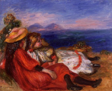 Копия картины "two little girls on the beach" художника "ренуар пьер огюст"