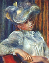Картина "woman in a hat" художника "ренуар пьер огюст"
