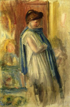 Картина "young woman standing" художника "ренуар пьер огюст"
