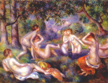 Репродукция картины "bathers in the forest" художника "ренуар пьер огюст"