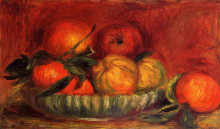 Копия картины "still life with apples and oranges" художника "ренуар пьер огюст"