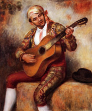 Копия картины "the spanish guitarist" художника "ренуар пьер огюст"