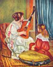Картина "woman with a guitar" художника "ренуар пьер огюст"