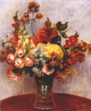 Репродукция картины "flowers in a vase" художника "ренуар пьер огюст"