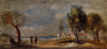 Картина "landscape (after corot)" художника "ренуар пьер огюст"