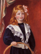 Копия картины "portrait of jean renoir (child with a hoop)" художника "ренуар пьер огюст"