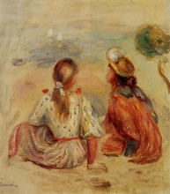 Копия картины "young girls on the beach" художника "ренуар пьер огюст"
