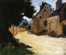 Репродукция картины "village street, louveciennes" художника "ренуар пьер огюст"
