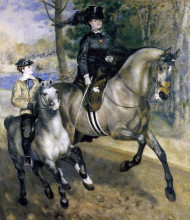 Репродукция картины "riding in the bois de boulogne (madame henriette darras or the ride)" художника "ренуар пьер огюст"