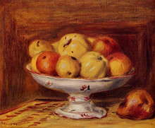 Репродукция картины "still life with apples and pears" художника "ренуар пьер огюст"
