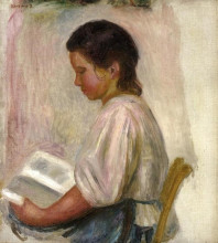 Картина "young girl reading" художника "ренуар пьер огюст"