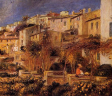 Репродукция картины "terraces at cagnes" художника "ренуар пьер огюст"